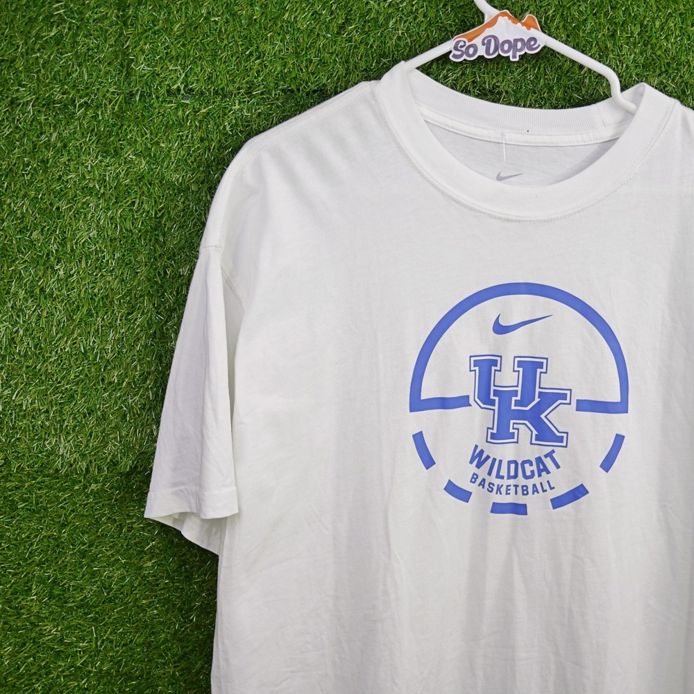 Nike T-Shirt White Kentucky Wildcats Basketball Loose Fit - Mens Size XL